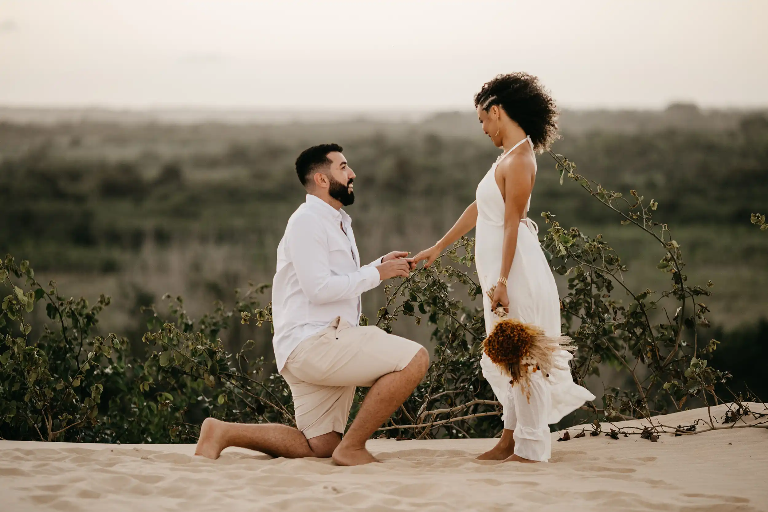 Marriage proposal at beach in Puerto Escondido